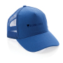 Impact AWARE™ Brushed rcotton 5 panel trucker cap 190gr, blue