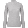 ID.001 Ladies' long-sleeve polo shirt Heather Grey M