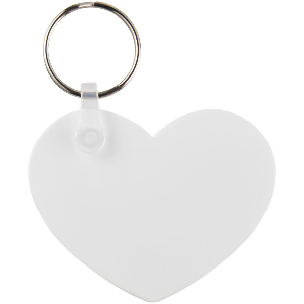 Tait hartvormige gerecyclede sleutelhanger - Wit