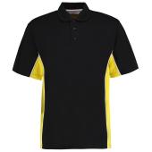 Track Poly/Cotton Piqué Polo Shirt, Black/Yellow, 3XL, Kustom Kit