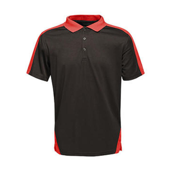 Contrast Coolweave Polo - Black/Classic Red - M
