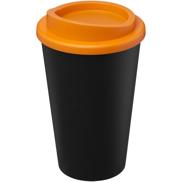 Americano® Eco 350 ml recycled tumbler - Solid black/Orange