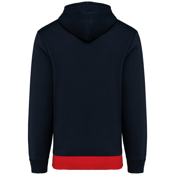 Driekleurige unisex sweater met capuchon Navy / White / Red XS