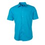 Men's Shirt Shortsleeve Poplin - turquoise - 4XL