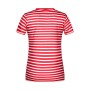 Ladies' T-Shirt Striped - red/white - S