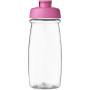 H2O Active® Pulse 600 ml sportfles met flipcapdeksel - Transparant/Roze