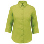 Overhemd in onderhoudsvriendelijk polykatoen-popeline 3/4-mouwen dames Burnt Lime S