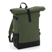 BagBase Block Roll-Top Backpack, Olive Green/Black, ONE, Bagbase