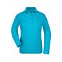 Ladies' Elastic Polo Long-Sleeved - turquoise - S