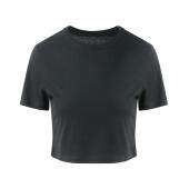 AWDis Ladies Tri-Blend Cropped T-Shirt, Solid Black, S, Just Ts