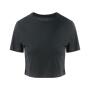 AWDis Ladies Tri-Blend Cropped T-Shirt, Solid Black, M, Just Ts