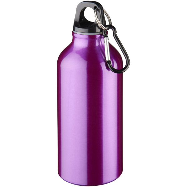 Oregon 400 ml aluminium water bottle with carabiner - Purple