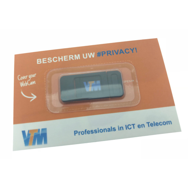 Webcam cover geseald op kaartje