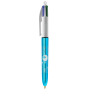 BIC® 4 Colours Shine balpen + Lanyard 4 Col Shine BP LP metallic blue_UP_white_RI black