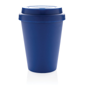 Herbruikbare dubbelwandige koffiebeker 300ml, blauw