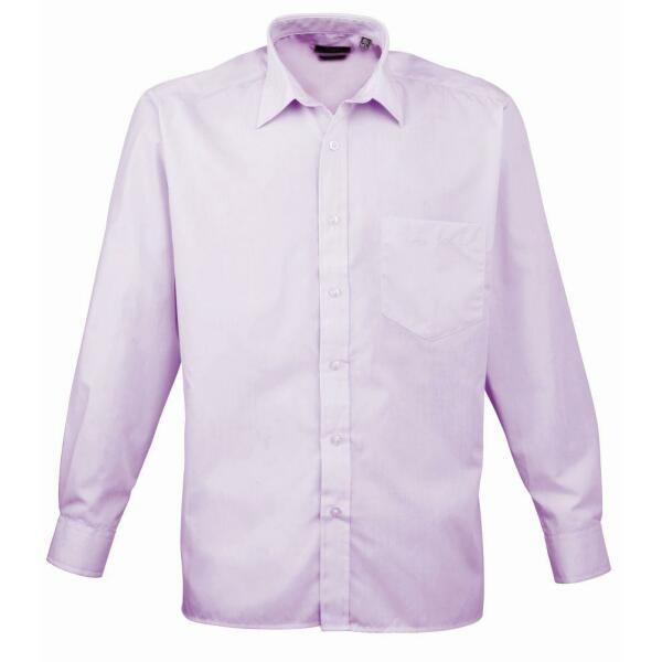 Long Sleeve Poplin Shirt, Lilac, 14.5, Premier