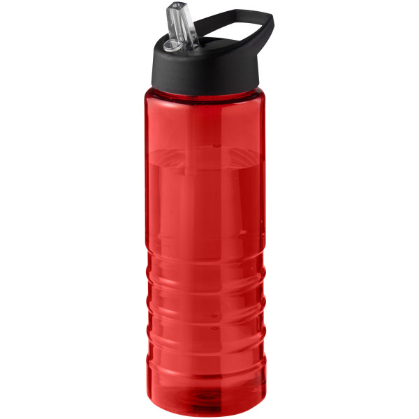 H2O Active® Eco Treble 750 ml spout lid sport bottle - Red/Solid black