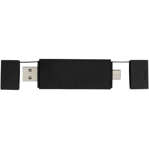 Mulan dual USB 2.0 hub - Solid black