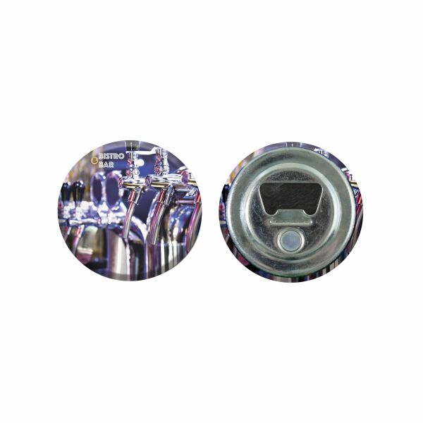 Button mit Flaschenöffner & Magnet 56 mm