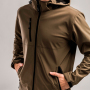 THC ZAGREB. Men's softshell jacket with detachable hood and rounded back hem