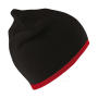 Soft Feel Cuffless Reversible Beanie - Black/Red - One Size