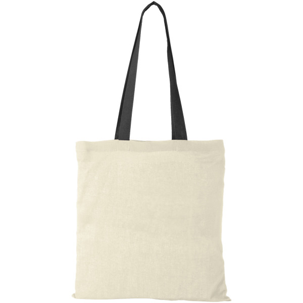 Nevada 100 g/m² cotton tote bag coloured handles 7L - Natural/Solid black