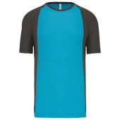 Tweekleurig sport-t-shirt unisex Light Turquoise / Dark Grey 4XL