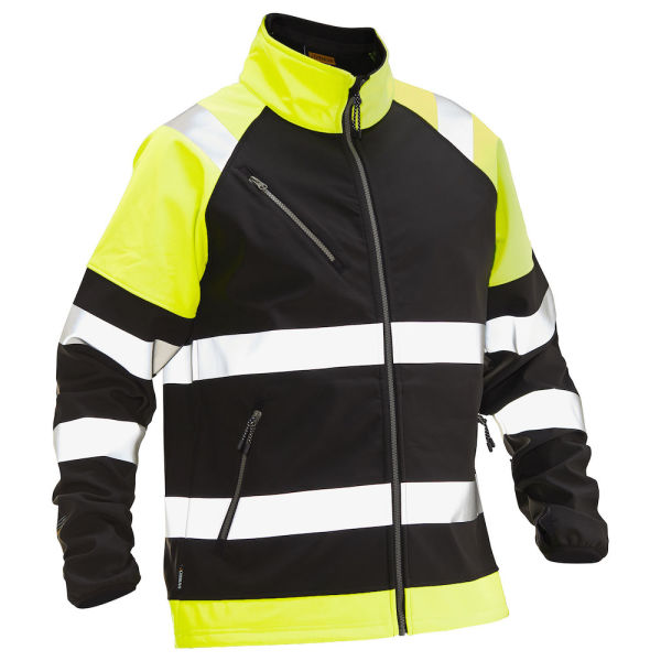 Jobman 5125 Softshell jacket Hi-Vis zwart/geel xs
