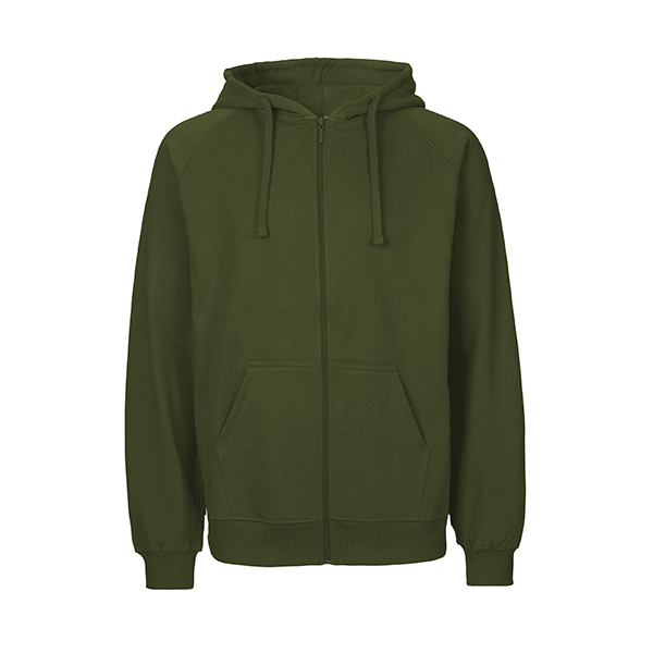 Neutral mens zip hoodie-Military-L