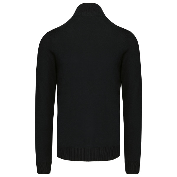 Heren pullover met ritskraag Black 4XL