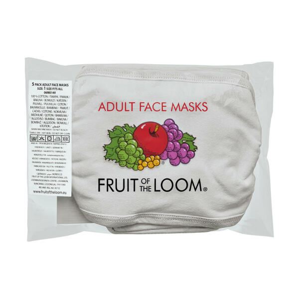 Adult Face Mask 5 Pack - White - M
