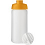 Baseline® Plus 500 ml sportfles met shaker bal - Oranje/Frosted transparant