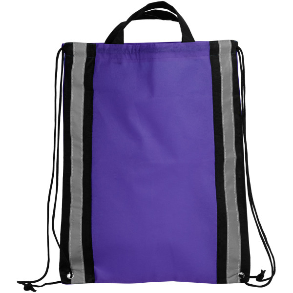 Reflective non-woven drawstring backpack 5L - Purple