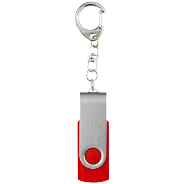 Rotate USB met sleutelhanger - Helder rood - 1GB