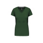 Dames T-shirt V-hals Korte Mouwen Forest Green 3XL