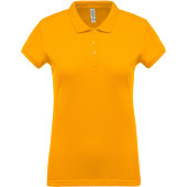 Ladies’ short-sleeved piqué polo shirt Yellow L