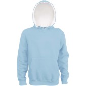 Kinder hooded sweater met gecontrasteerde capuchon Sky Blue / White 12/14 ans