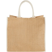 Harry jute draagtas met gekleurde accenten 25L - Naturel/Wit