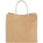 Harry coloured edge jute tote bag 25L - Natural/White