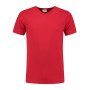 L&S T-shirt V-neck cot/elast SS for him Red 3XL