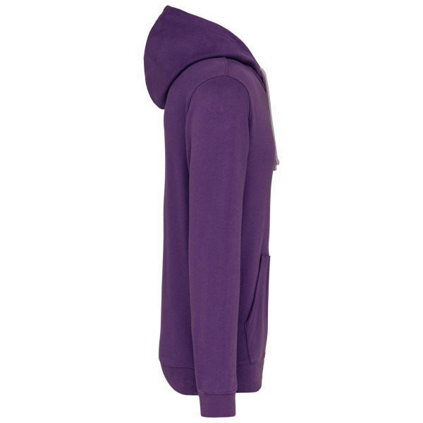 Hooded sweater met gecontrasteerde capuchon Purple / Oxford Grey M