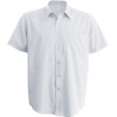 Men's short-sleeved cotton poplin shirt White 4XL