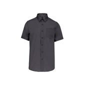 Heren non-iron micro sergé overhemd korte mouwen Zinc L