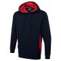 Two Tone Hooded Sweatshirt - XL - Navy/Red