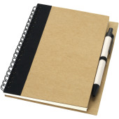 Priestly gerecycled notitieboek met pen - Naturel/Zwart