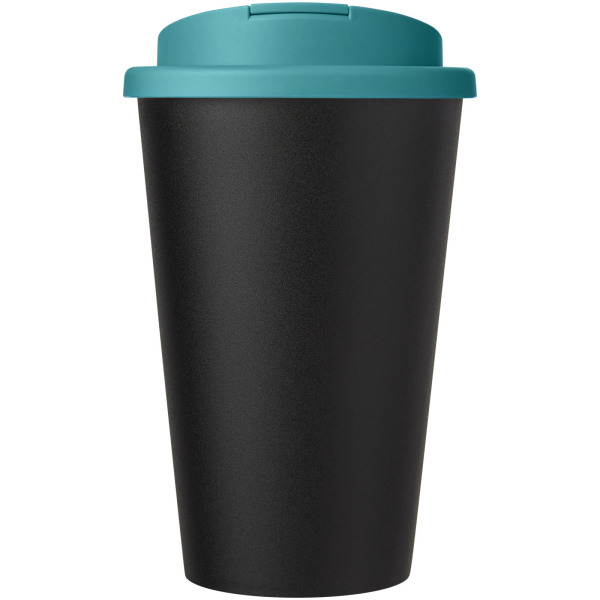 Americano® Eco 350 ml recycled tumbler with spill-proof lid - Aqua blue/Solid black