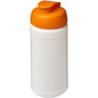 Baseline® Plus 500 ml sportfles met flipcapdeksel - Wit/Oranje