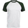 Baseball - Tweekleurig t-shirt White / Forest Green S