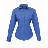 Ladies Long Sleeve Poplin Blouse, Royal Blue, 20, Premier