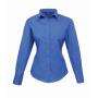 Ladies Long Sleeve Poplin Blouse, Royal Blue, 10, Premier